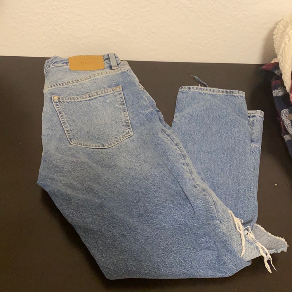 &Denim distressed boyfriend low waist jeans